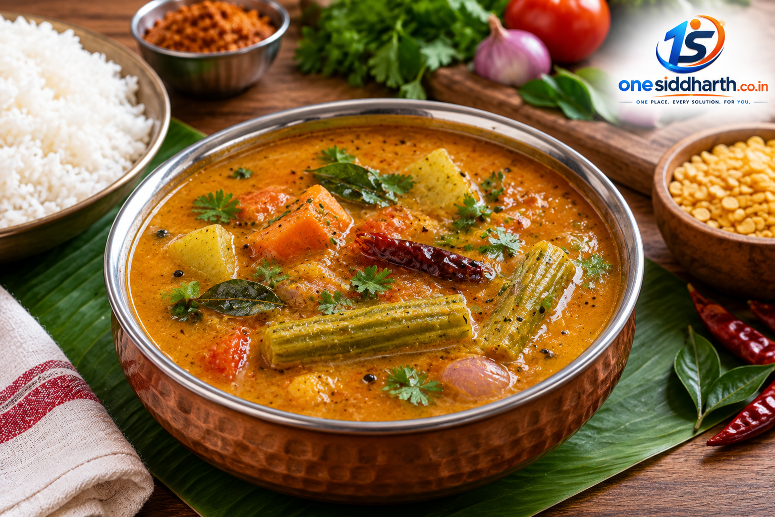 Andhra style spicy sambar recipe