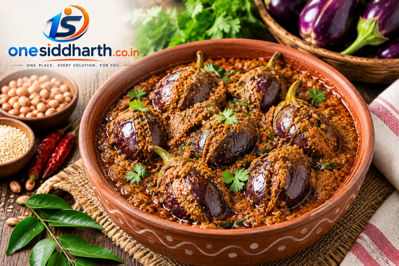 Andhra style Gutti Vankaya Curry